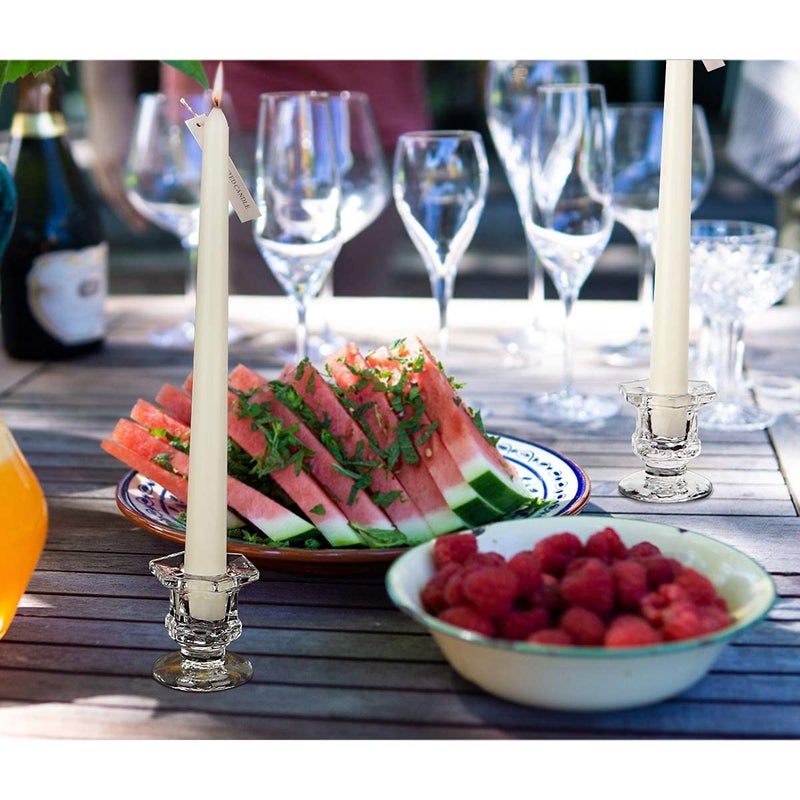 Dedoot Candle Holders, Dedoot Pack of 12 Glass Taper Candle Holders Centerpiece Clear Candlestick Holders Fits 3/4" Taper Candle, Candle Holders for Candlesticks Table Wedding Party - Image 5